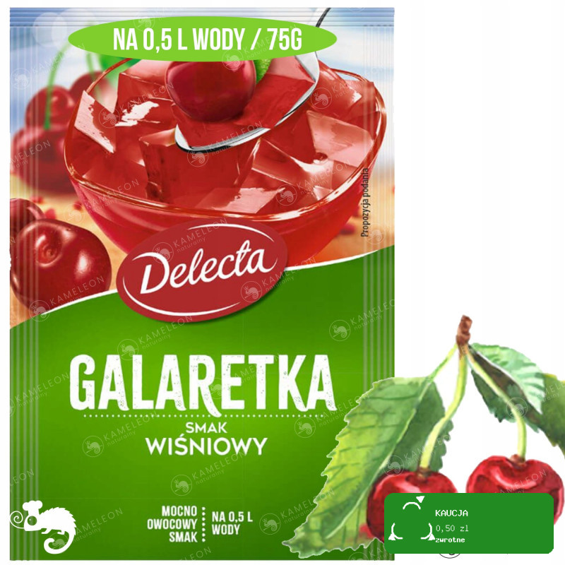 Delecta GALARETKA WIŚNIOWA smak wiśniowy 4 x 75g