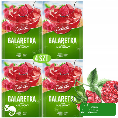 Delecta GALARETKA MALINOWA smak malinowy 4 x 70g