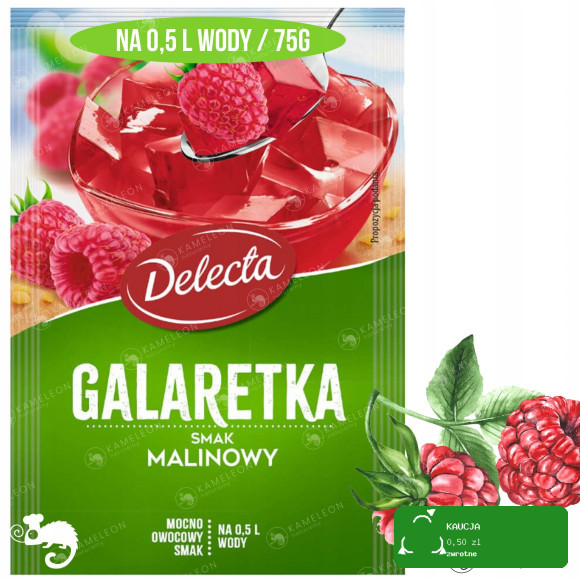 Delecta GALARETKA MALINOWA smak malinowy 4 x 70g