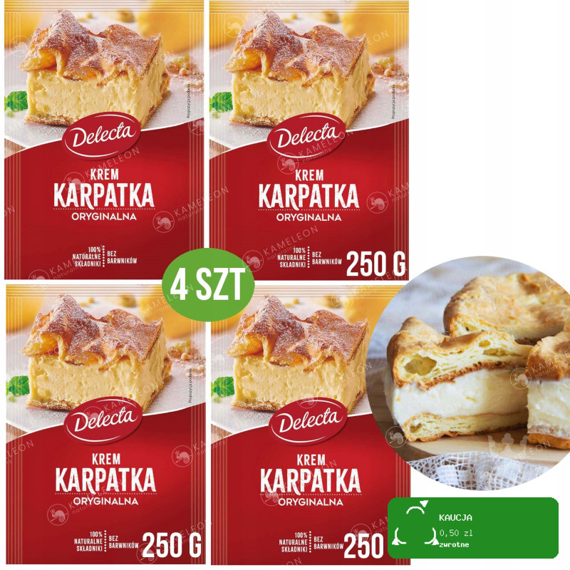 Delecta KREM KARPATKA ORYGINALNA do ciast 4szt 1kg naturalne składniki
