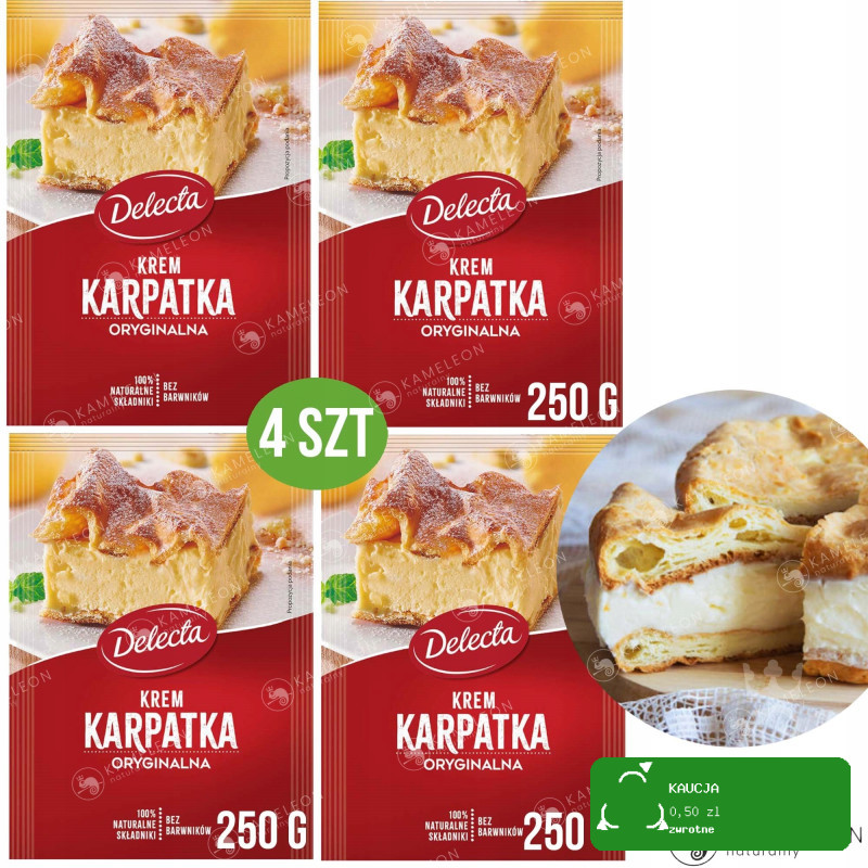 Delecta KREM KARPATKA ORYGINALNA do ciast 4szt 1kg naturalne składniki