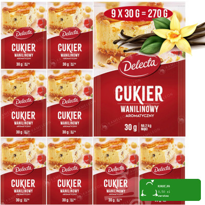 DELECTA CUKIER WANILINOWY duże opakowanie 9szt.