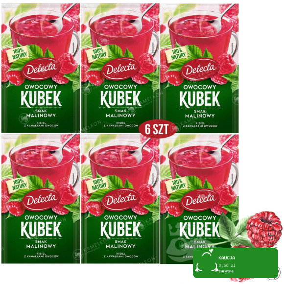 Delecta OWOCOWY KUBEK KISIEL INSTANT malinowy 6szt