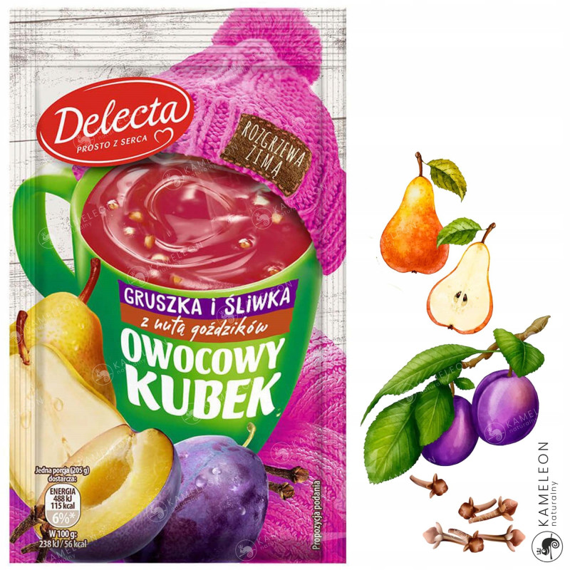 Delecta OWOCOWY KUBEK KISIEL INSTANT jabłkowy 6szt