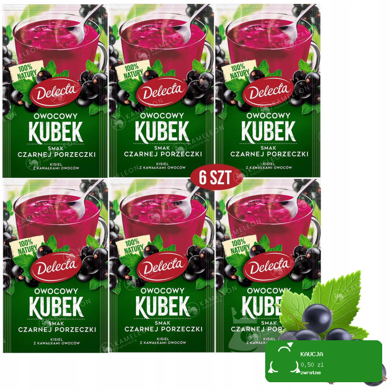 Delecta OWOCOWY KUBEK KISIEL czarna porzeczka 6szt