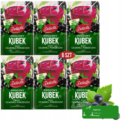 Delecta OWOCOWY KUBEK KISIEL czarna porzeczka 6szt