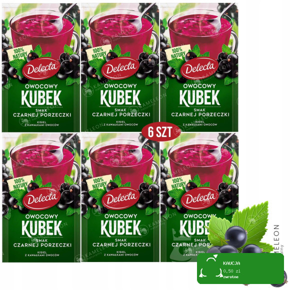 Delecta OWOCOWY KUBEK KISIEL czarna porzeczka 6szt