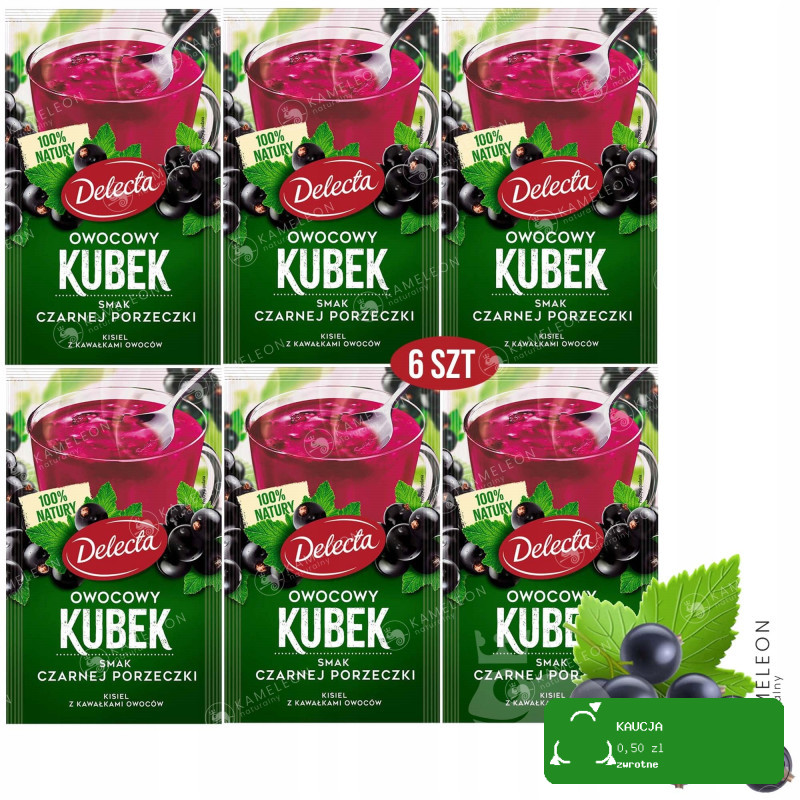 Delecta OWOCOWY KUBEK KISIEL czarna porzeczka 6szt