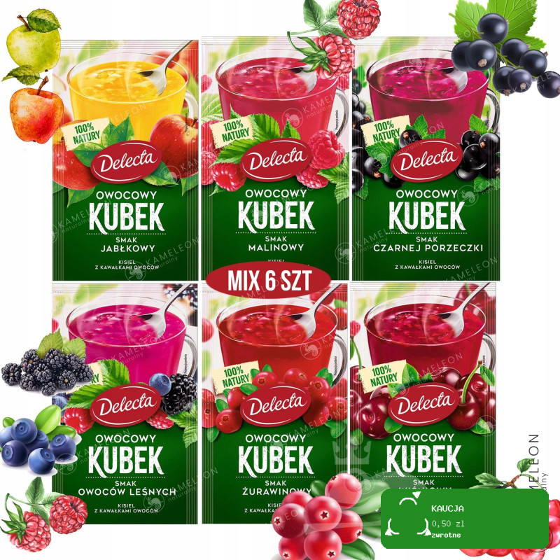 Delecta OWOCOWY KUBEK KISIEL czarna porzeczka 6szt