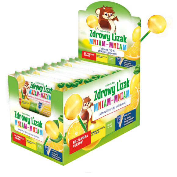 ZDROWY LIZAK KULKA CYTRYNOWY Witamina C 40szt.