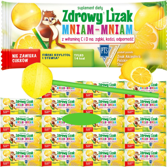 ZDROWY LIZAK KULKA CYTRYNOWY BEZ CUKRU 20 szt.