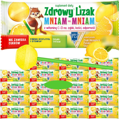 ZDROWY LIZAK KULKA CYTRYNOWY BEZ CUKRU 20 szt.