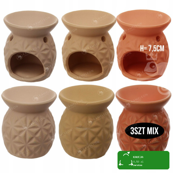 KOMINEK CERAMICZNY na olejki AROMATERAPIA 3szt.