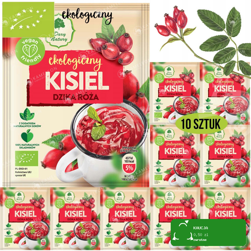 KISIEL ekologiczny DZIKA RÓŻA DARY NATURY 10 sztuk