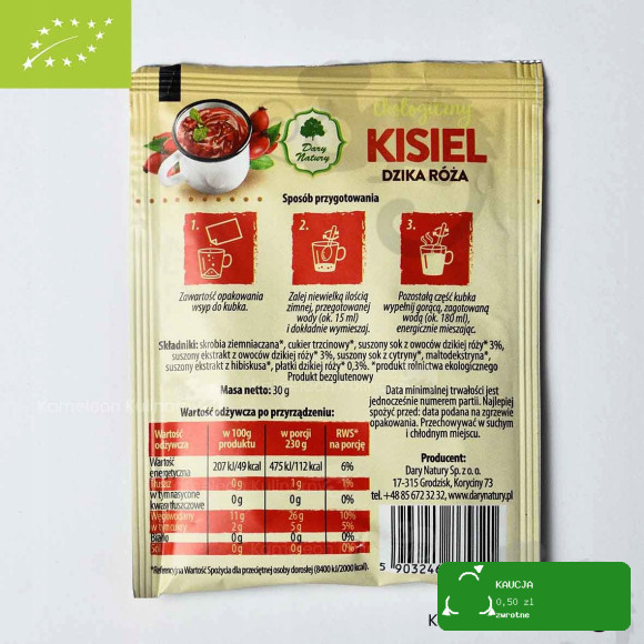 KISIEL ekologiczny DZIKA RÓŻA DARY NATURY 10 sztuk