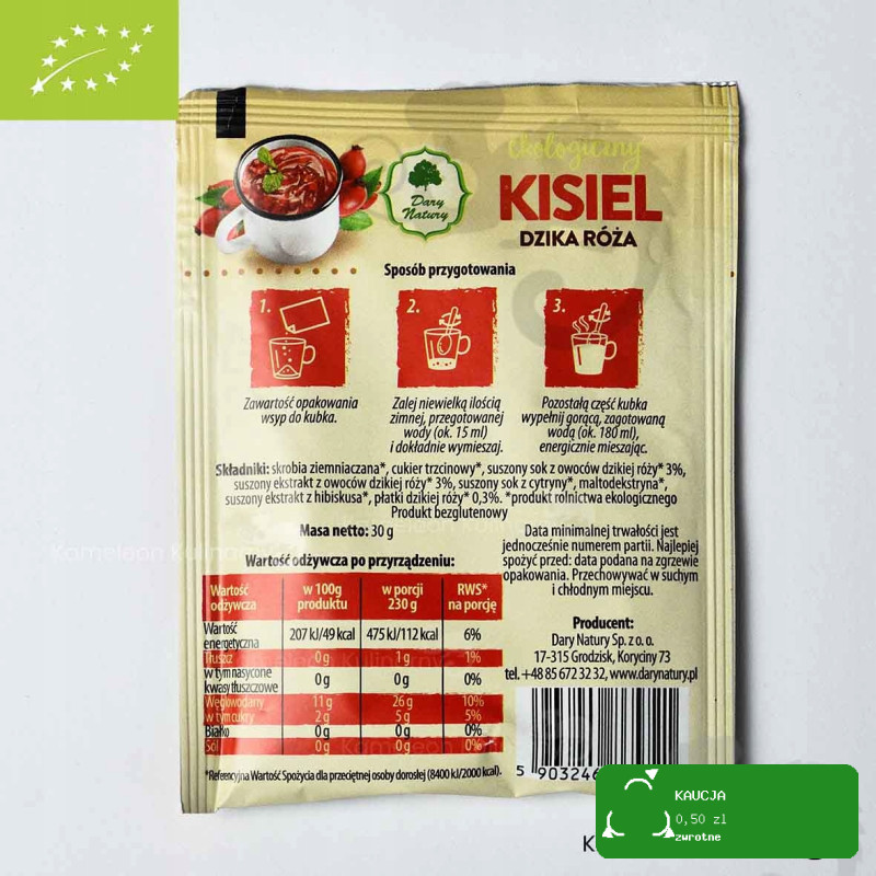 KISIEL ekologiczny DZIKA RÓŻA DARY NATURY 10 sztuk