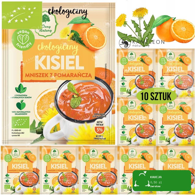 KISIEL eko MNISZEK Z POMARAŃCZĄ DARY NATURY 10 szt