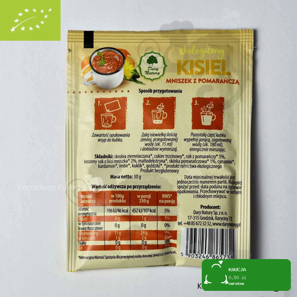 KISIEL eko MNISZEK Z POMARAŃCZĄ DARY NATURY 10 szt