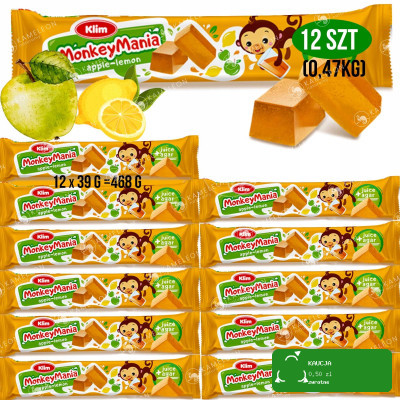 GALARETKA wege monkey mania JABŁKO-CYTRYNA 12sztuk