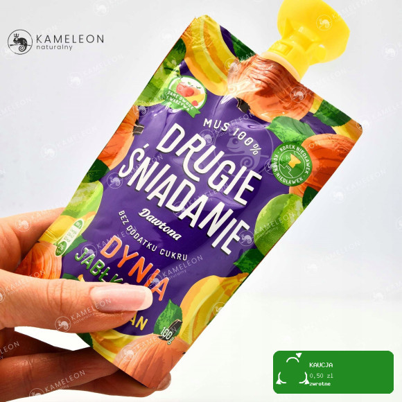 Dawtona MUS 100% DRUGIE ŚNIADANIE bez cukru DYNIA JABŁKO BANAN 10x100g 1KG