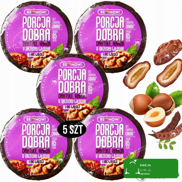 DOBRA PORCJA PRZEKĄSKA DAKTYL ORZECH DAKTYLOWO-ORZECHOWA krążek 25G x5 125G