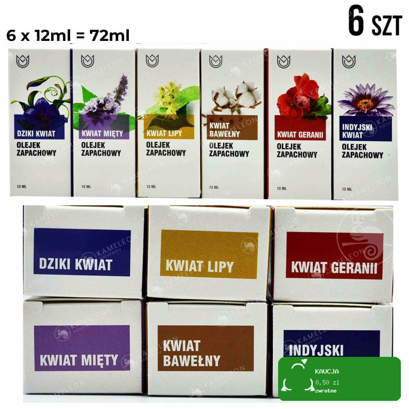 ZESTAW OLEJKÓW ZAPACHOWYCH 6szt x10ml KWIAT KWIATY KWIATOWE ZAPACHY prezent
