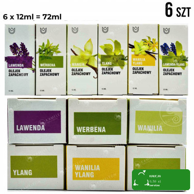 ZESTAW OLEJKÓW ZAPACHOWYCH OLEJKI OLEJEK 6szt x10 ml MIX ZAPACHÓW prezent