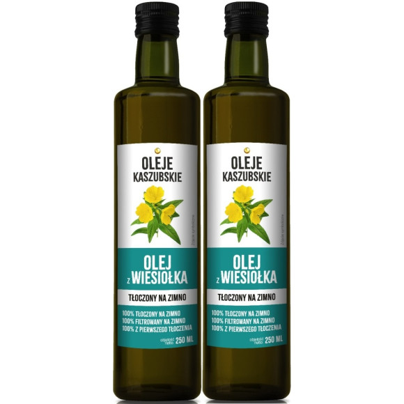 ACS OLEJ Z WIESIOŁKA Wiesiołek TŁOCZONY NA ZIMNO NIERAFINOWANY 250ml x2