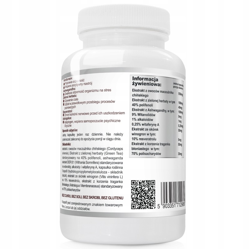 Wish ENERGIA I WITALNOŚĆ 60k KORDYCEPS & ASHWAGANDHA &