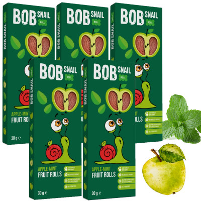 BOB SNAIL PRZEKĄSKA OWOCOWA BEZ CUKRU JABŁKO-MIĘTA 30G x 5szt 150G