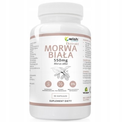 Wish MORWA BIAŁA ekstrakt Z MORWY 550mg wsparcie: CUKRZYCA