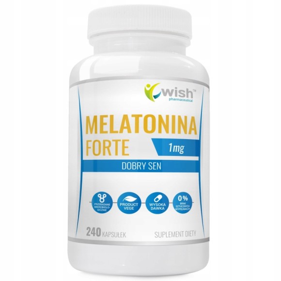 Wish MELATONINA FORTE 1MG 240 kapsułek wsparcie ZDROWY