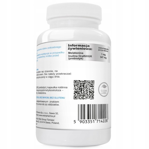 Wish MELATONINA FORTE 1MG 240 kapsułek wsparcie ZDROWY