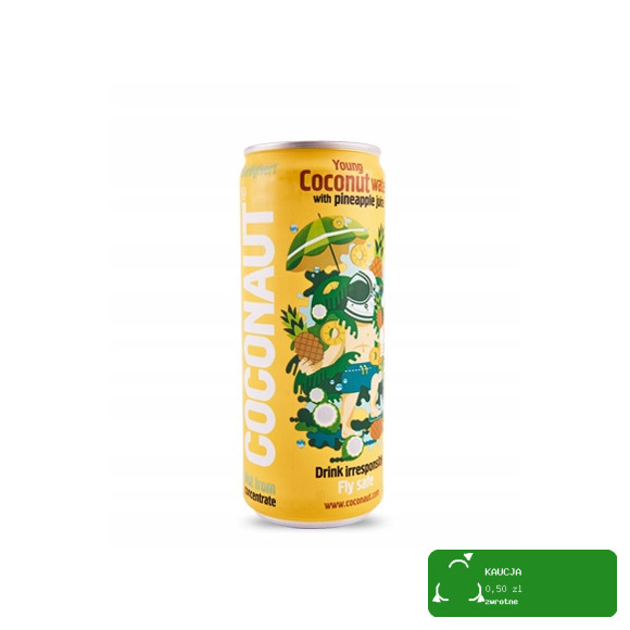 Coconaut WODA KOKOSOWA Z Młodego Kokosa ANANASOWA ANANAS 320ml 0,32L PUSZKA