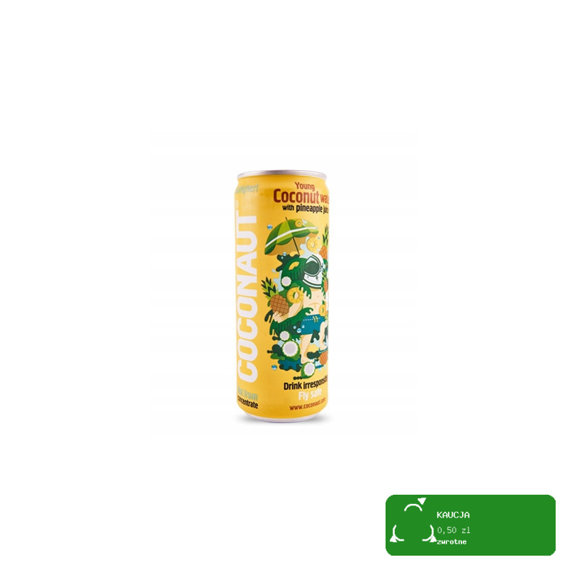 Coconaut WODA KOKOSOWA Z Młodego Kokosa ANANASOWA ANANAS 320ml 0,32L PUSZKA