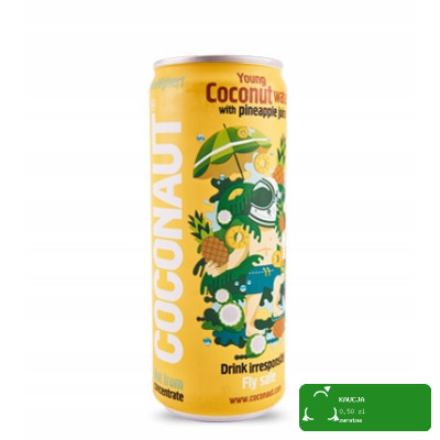 Coconaut WODA KOKOSOWA Z Młodego Kokosa ANANASOWA ANANAS 320ml 0,32L PUSZKA