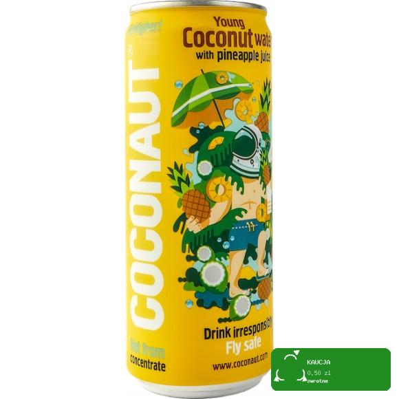 Coconaut WODA KOKOSOWA Z Młodego Kokosa ANANASOWA ANANAS 320ml 0,32L PUSZKA