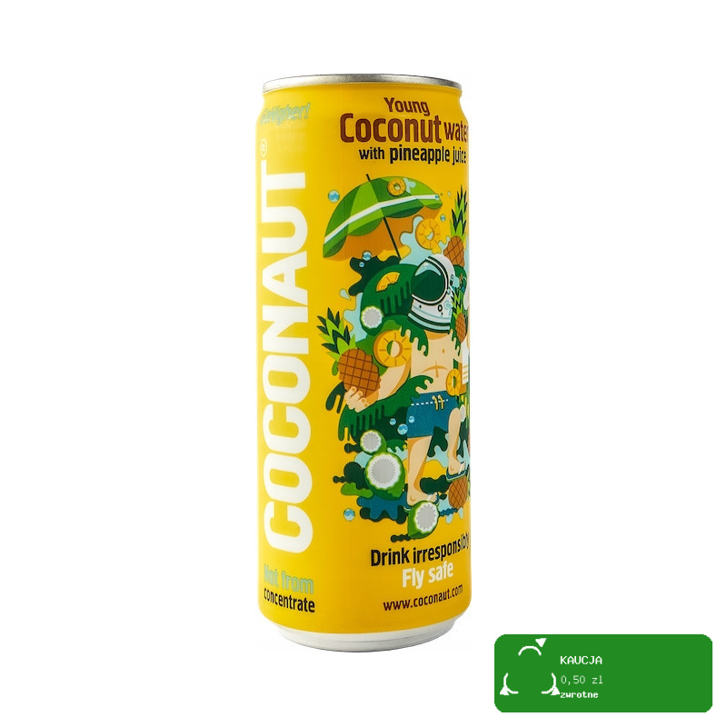 Coconaut WODA KOKOSOWA Z Młodego Kokosa ANANASOWA ANANAS 320ml 0,32L PUSZKA