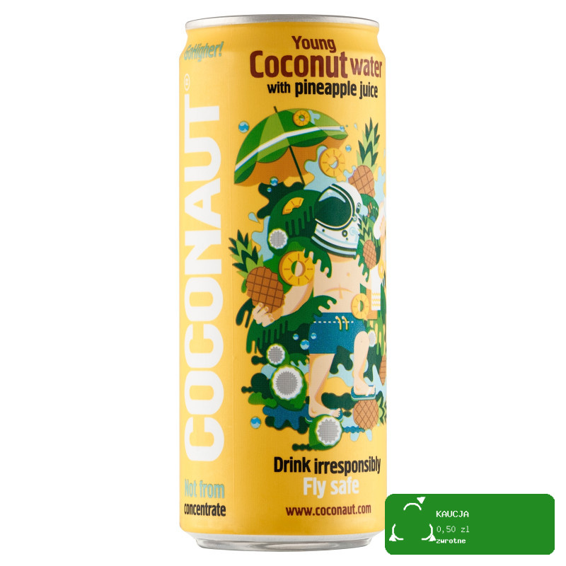 Coconaut WODA KOKOSOWA Z Młodego Kokosa ANANASOWA ANANAS 320ml 0,32L PUSZKA