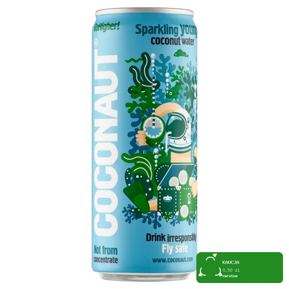 Coconaut WODA KOKOS  Młodego Kokosa GAZ. 320ml 0,32L PUSZKA