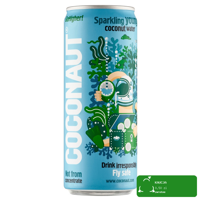 Coconaut WODA KOKOS  Młodego Kokosa GAZ. 320ml 0,32L PUSZKA