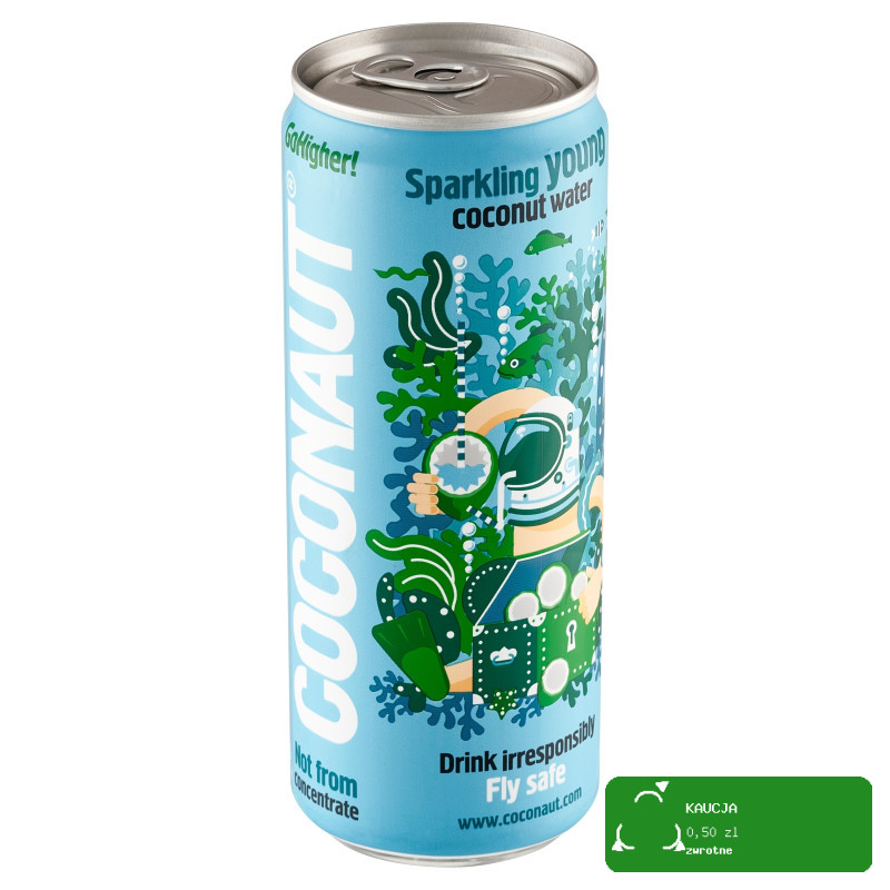 Coconaut WODA KOKOS  Młodego Kokosa GAZ. 320ml 0,32L PUSZKA