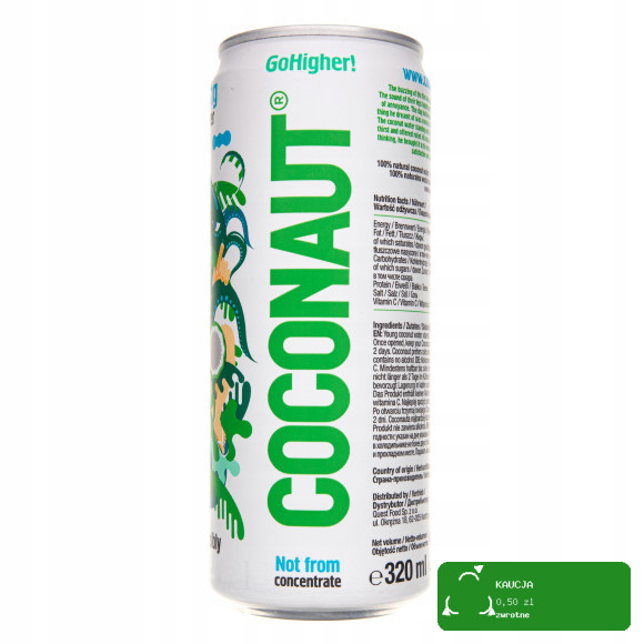 Coconaut WODA KOKOSOWA Z Młodego Kokosa NIEGAZOWANA 320ml 0,32L PUSZKA