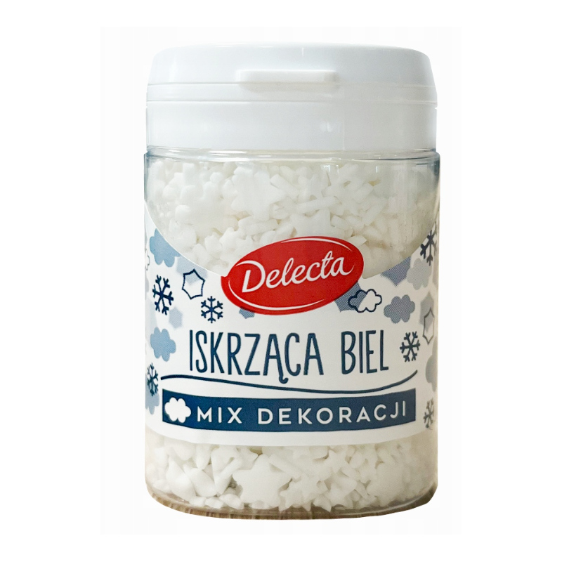 Delecta ISKRZĄCA BIEL Mix DEKORACJI DEKORACJE POSYPKA  55g