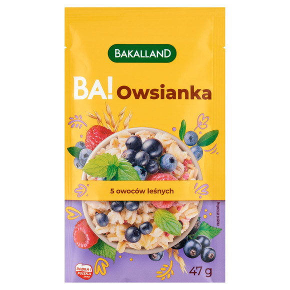 BAKALLAND BA! OWSIANKA 5 OWOCÓW LEŚNYCH 47g błyskawiczna