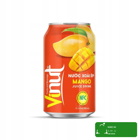 Vinut SOK Z MANGO 35% soku z mango NFC PUSZKA 330ml 0,33L