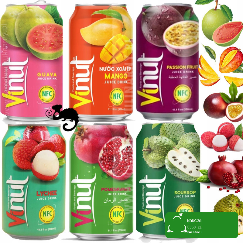 Vinut SOK Z GRANATU LICZI MANGO GUAVY MARAKUI FLASZOWCA MIX 320ML X6 1,92L