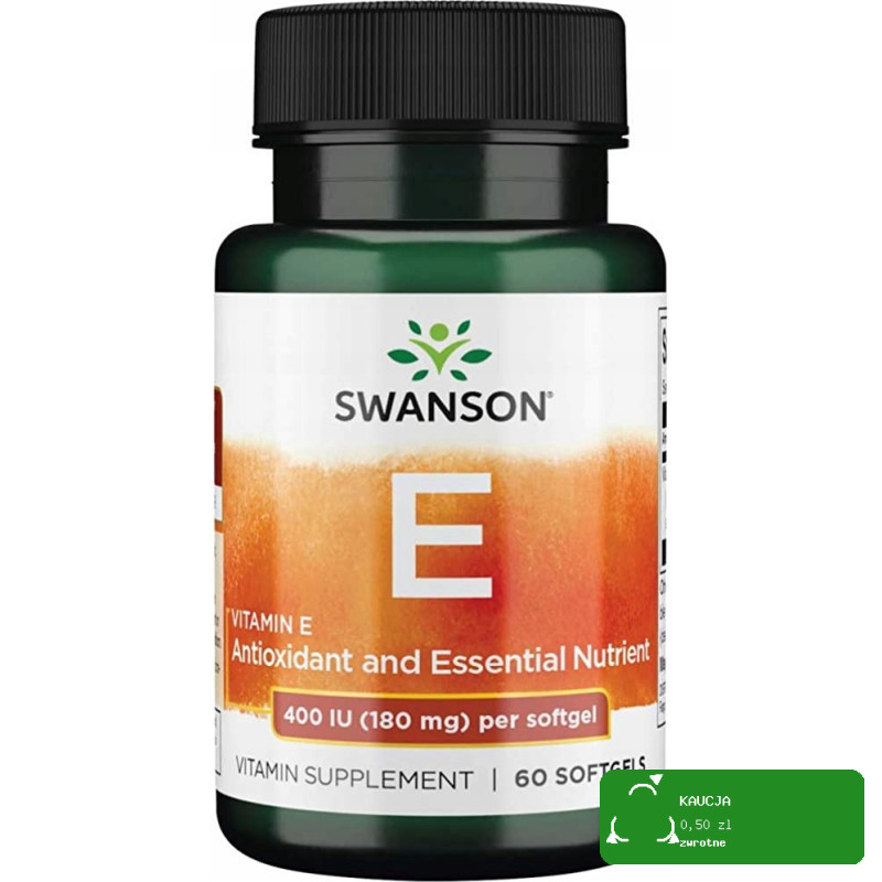 Swanson WITAMINA E 400IU 180mg 60kapos na 2mce wsparcie ANTYOKSYDACJA