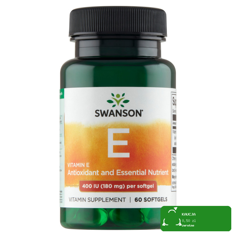 Swanson WITAMINA E 400IU 180mg 60kapos na 2mce wsparcie ANTYOKSYDACJA