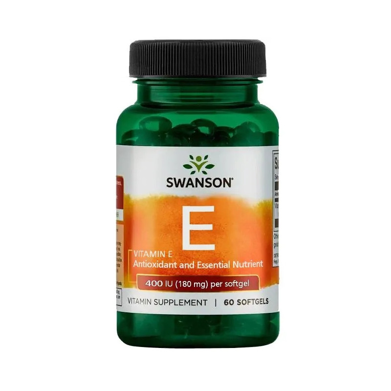 Swanson WITAMINA E 400IU 180mg 60kapos na 2mce wsparcie ANTYOKSYDACJA